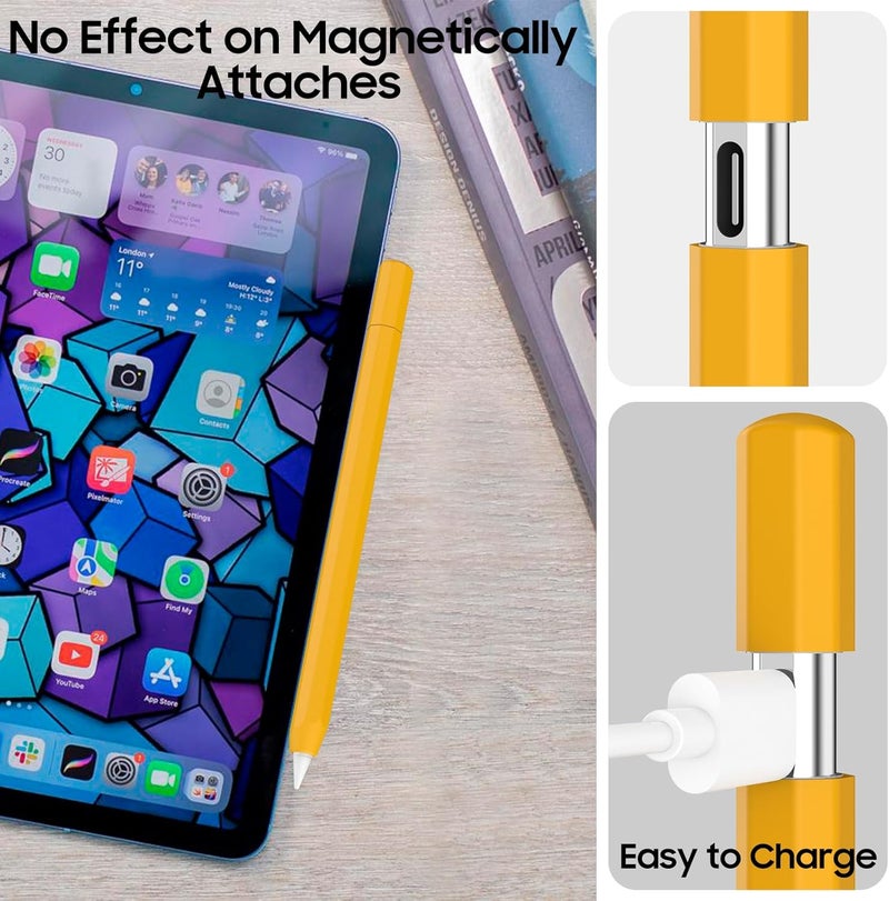 SidunRilax حافظة سيليكون لقلم آبل (USB-C) 2023، غلاف جلدي متوافق مع قلم آبل الجيل الثالث، ألوان متعددة متاحة (أزرق داكن) - Image 3